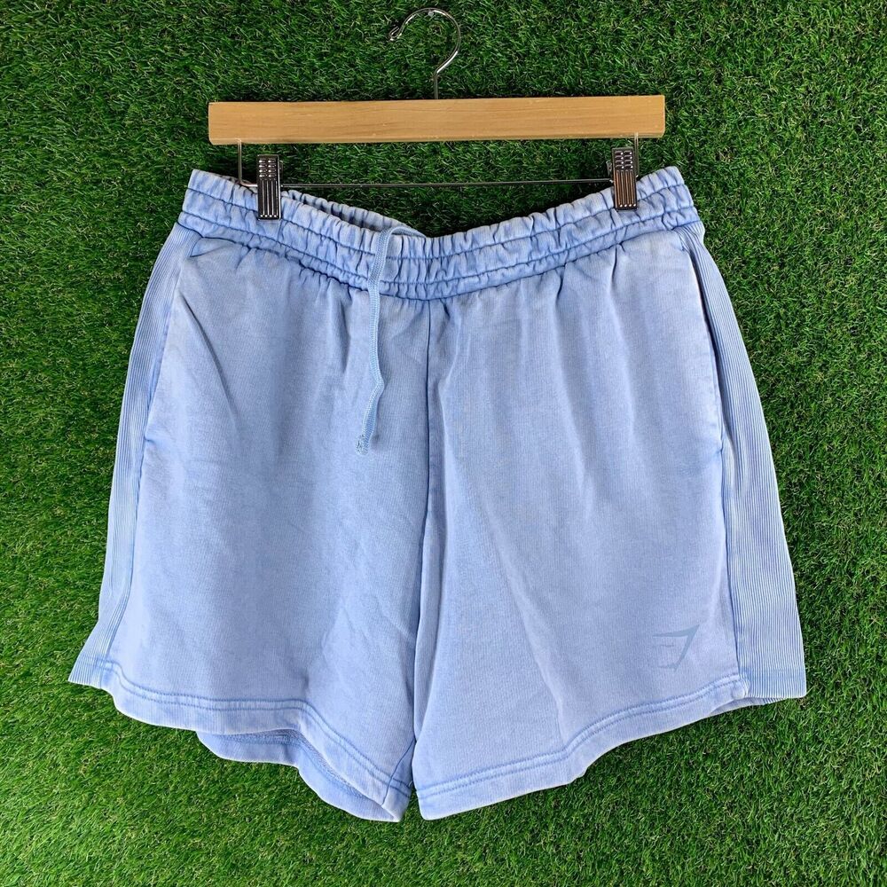 Gymshark Power Washed 5" Shorts Ozone Blue Slim Fit Sweatshorts Mens Size XL